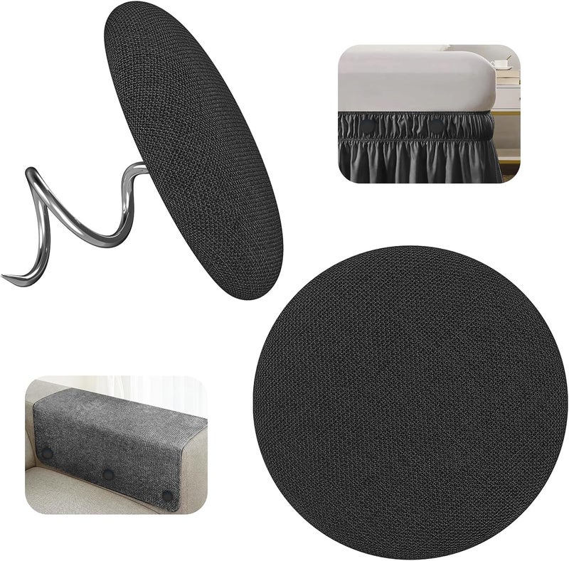mioule 20 Pcs Upholstery Tacks Twist Pins for Slipcovers & Headliners - Bed Skirt Holders - Fabric Covered Furniture Pins for Secure Grip, No Damage（Black） - Image 1